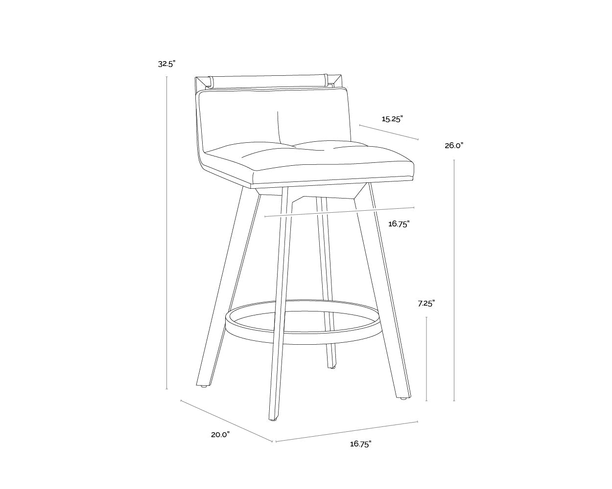 Arizona Swivel Counter Stool - Milliken Cognac