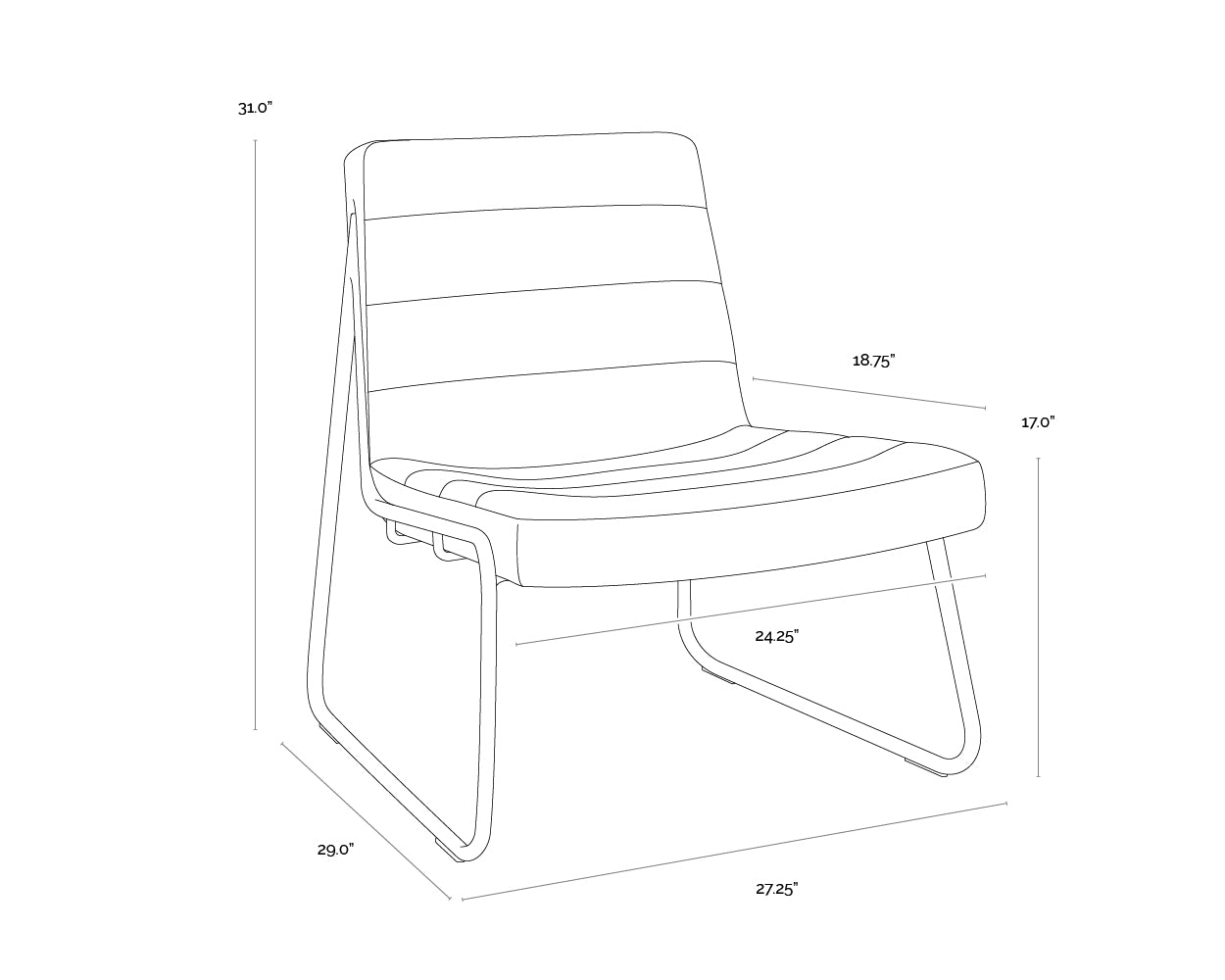 Anton Lounge Chair - Bravo Cognac