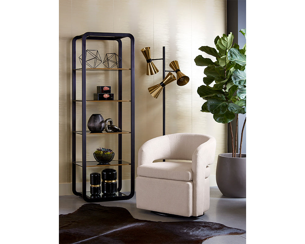Ambretta Bookcase - Small - Black/Smoke Grey