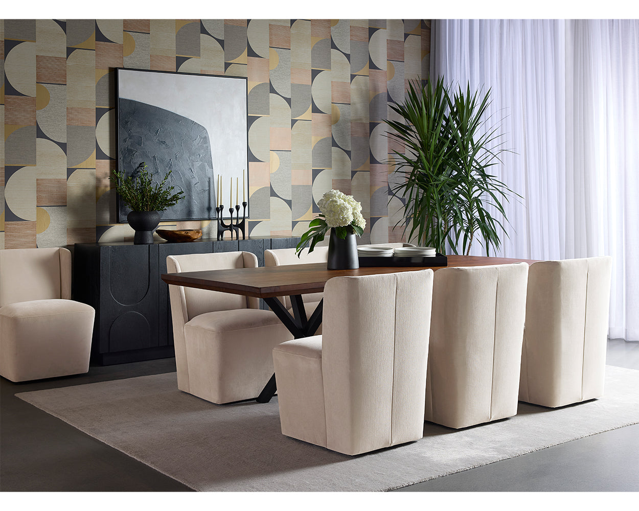 Amita Wheeled Dining Chair - Piccolo Prosecco