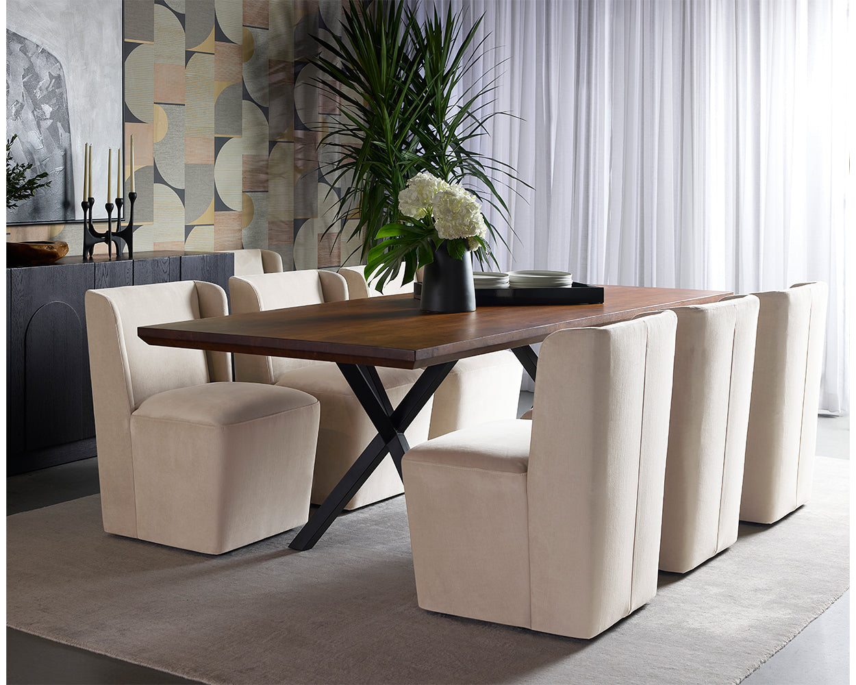 Amita Wheeled Dining Chair - Piccolo Prosecco