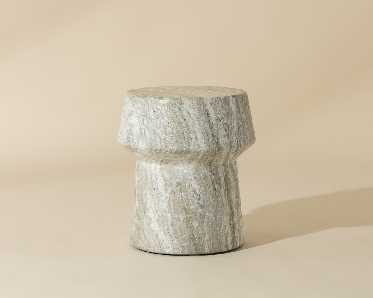 Brie End Table - Sand Marble