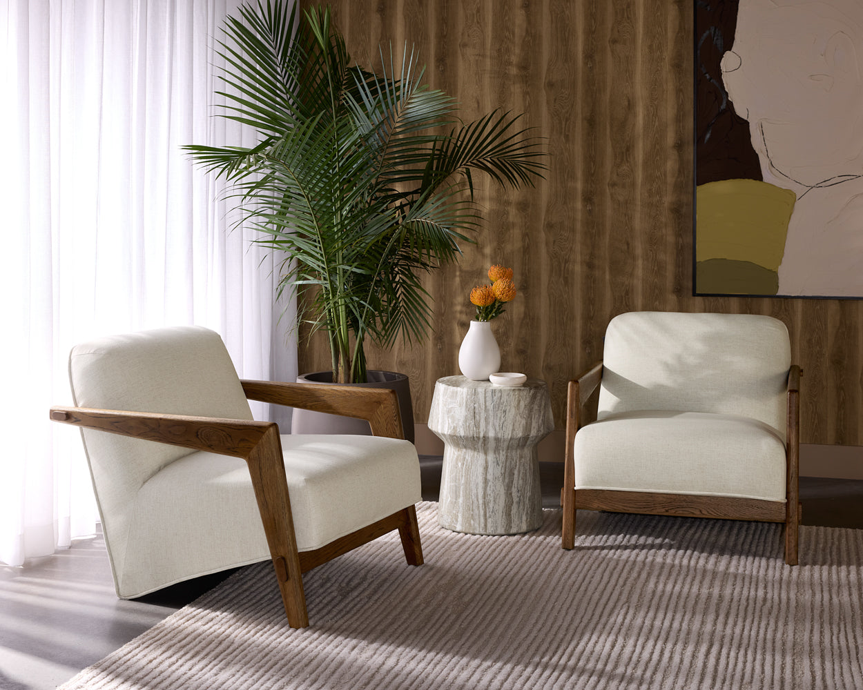 Brie End Table - Sand Marble