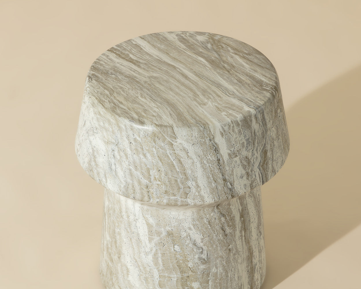 Brie End Table - Sand Marble