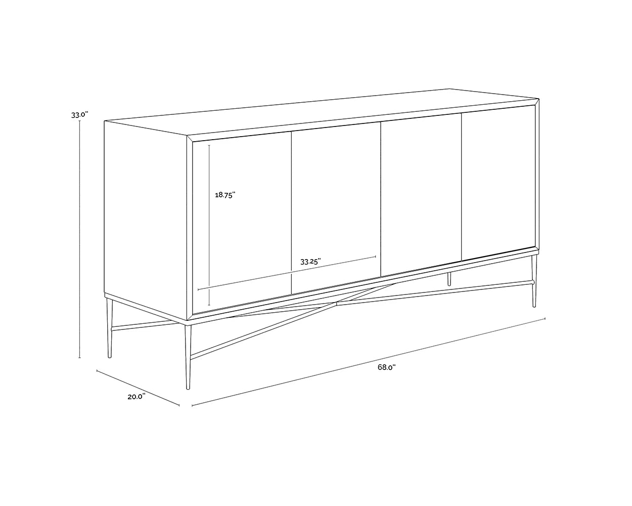 Algarve Sideboard - Champagne Gold