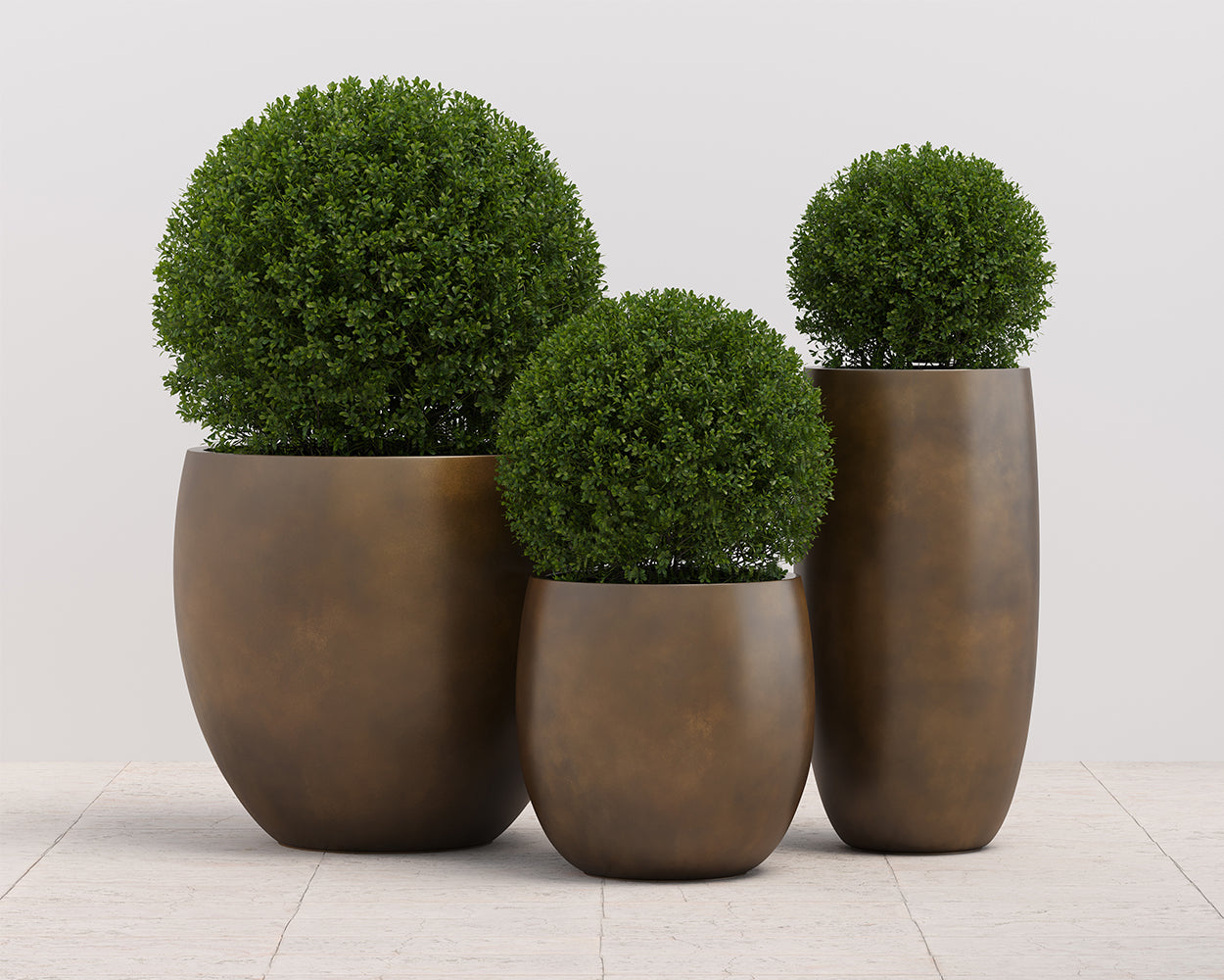 Aster Planter - Small - Round - Antique Bronze Look