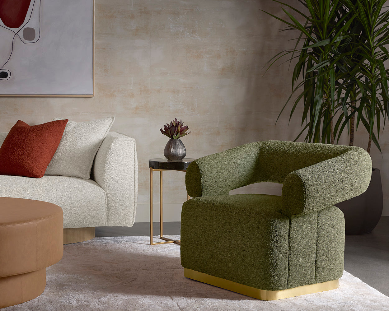 Aggie Swivel Lounge Chair - Copenhagen Olive