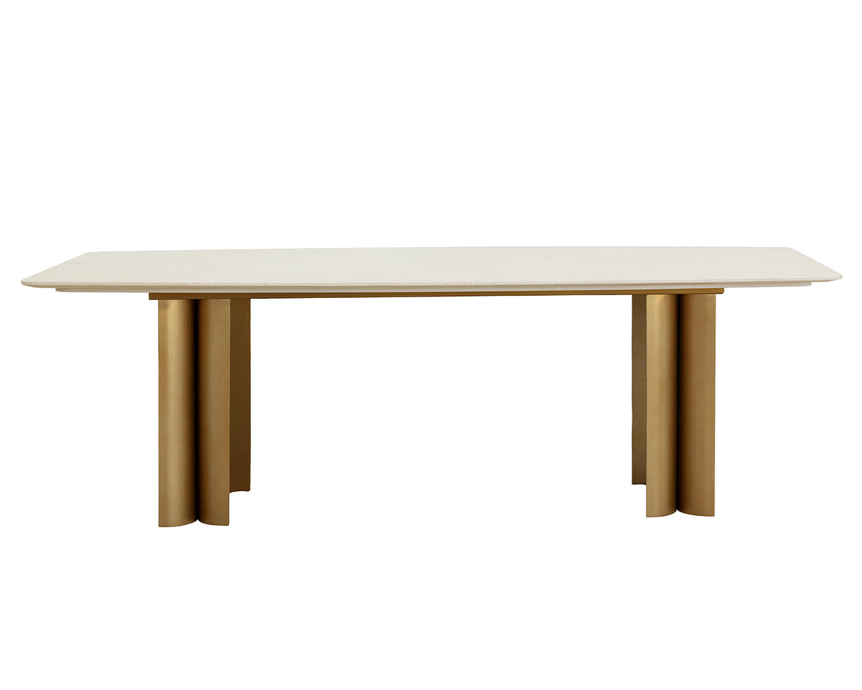 Astara Dining Table - 94.5" - Antique Brass
