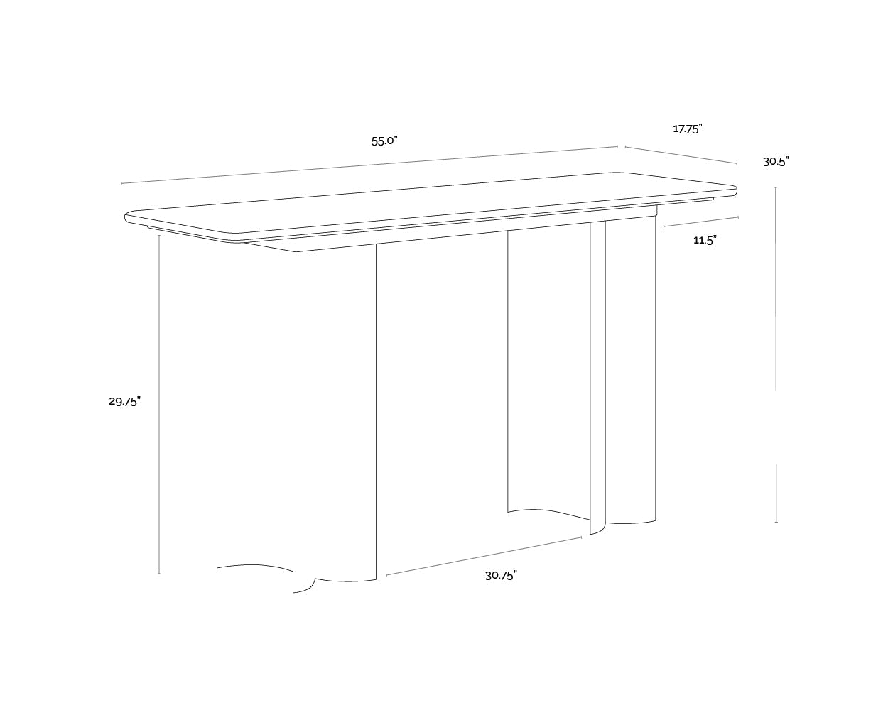 Astara Console Table - Antique Brass