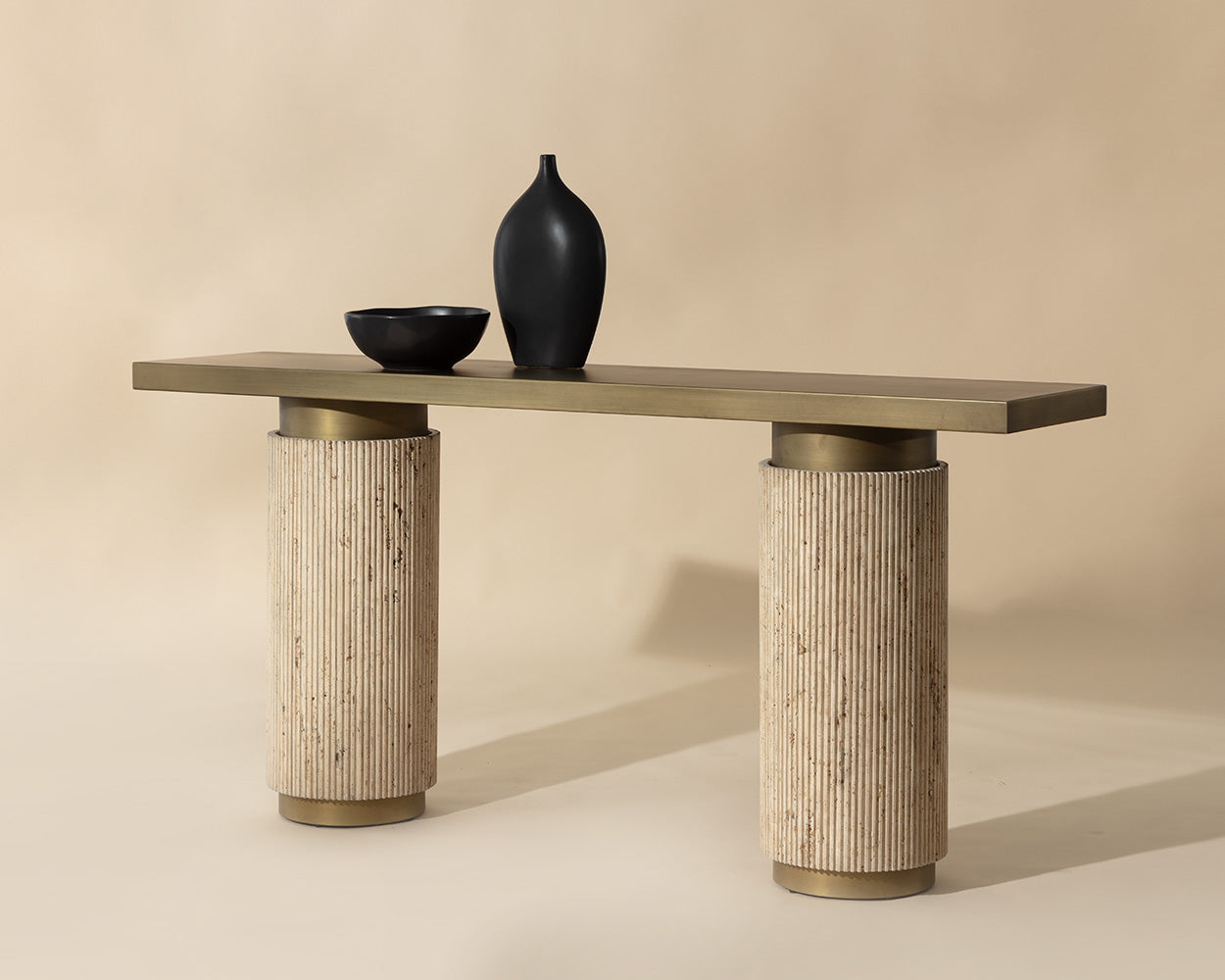 Ashva Console Table - Antique Brass
