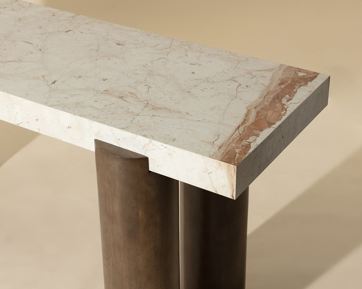 Ardi Console Table - Crema Breccia Marble