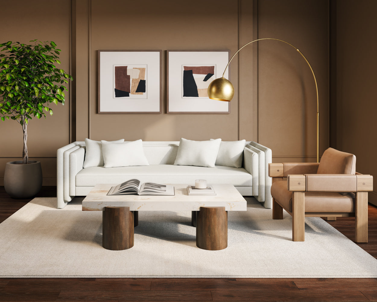 Ardi Coffee Table - Crema Breccia Marble