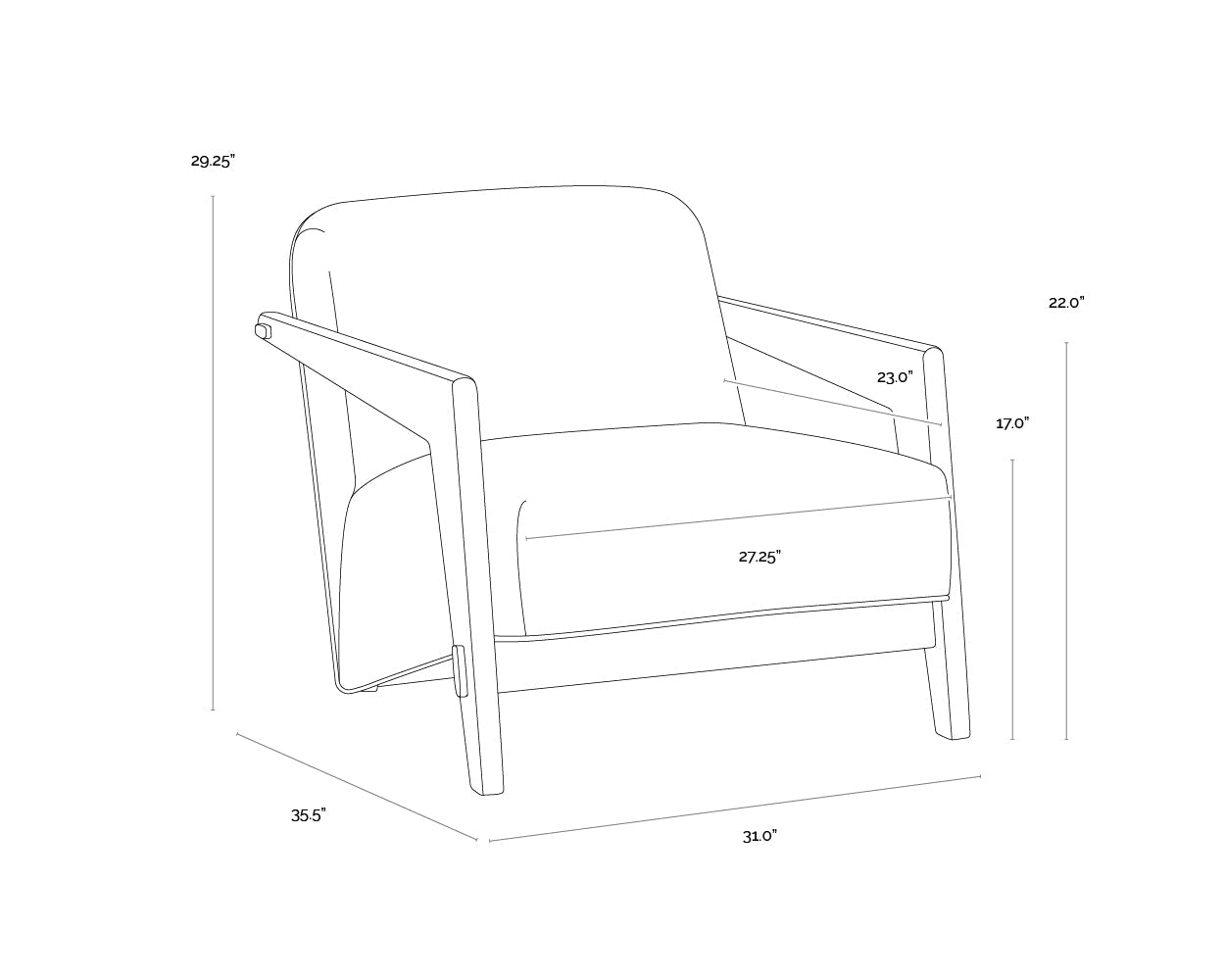 Bosco Lounge Chair - Geralt Linen