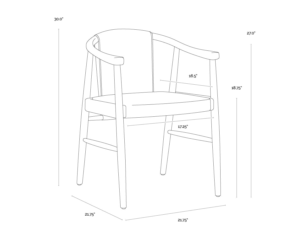 Aran Dining Armchair - Onyx Leather