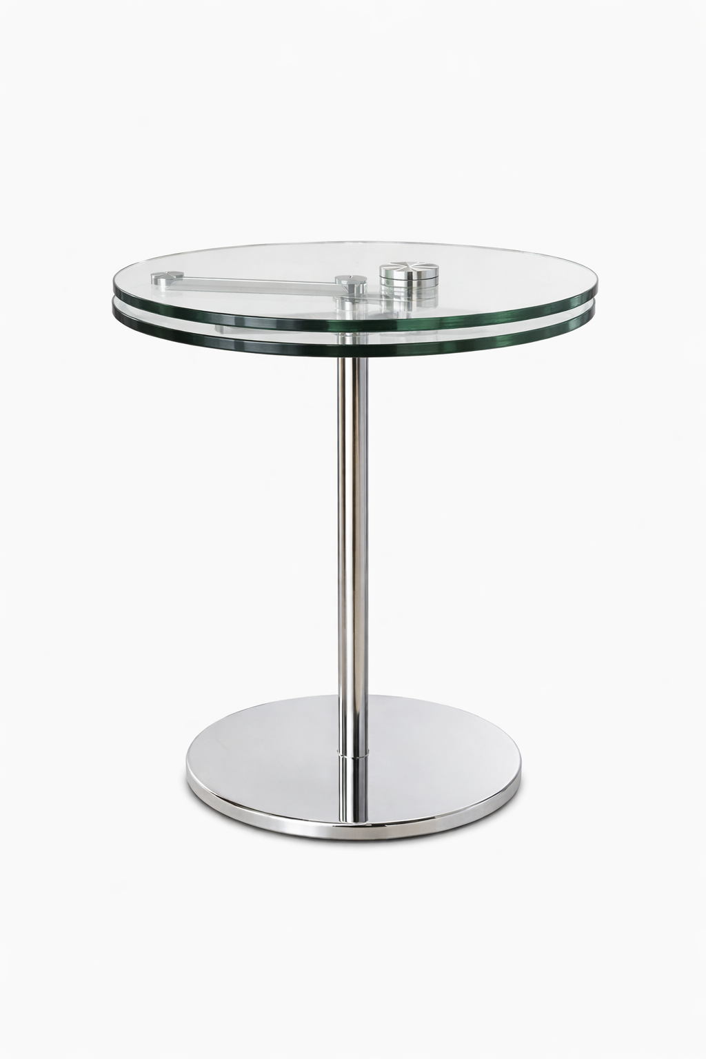 Butterfly Swivel Glass End Table