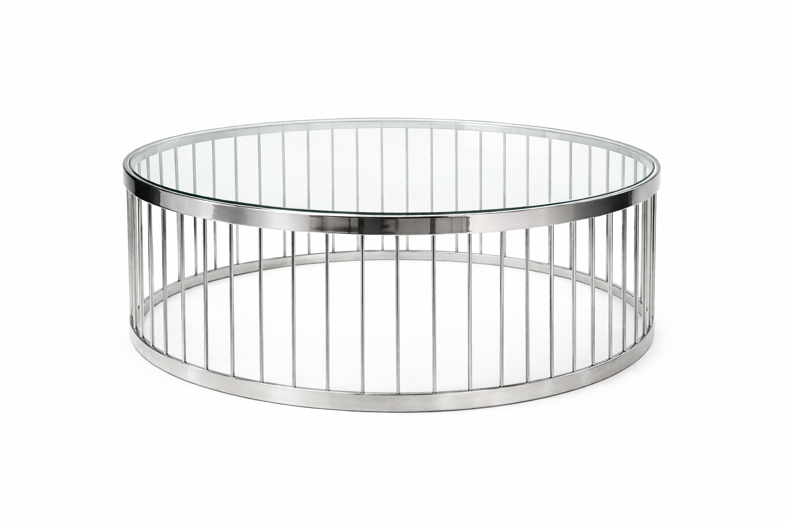 Cesare 42" Round Glass Coffee Table