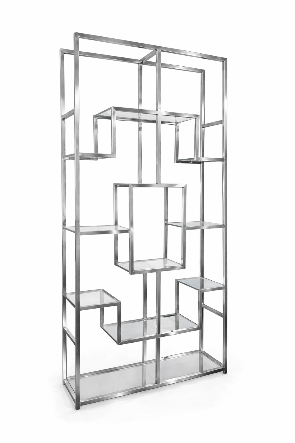 Everest 96" Stainless Steel Standing Bookcase