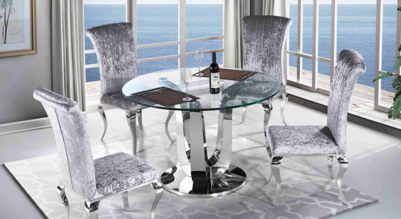 Swan 48" Round Glass Dining Table