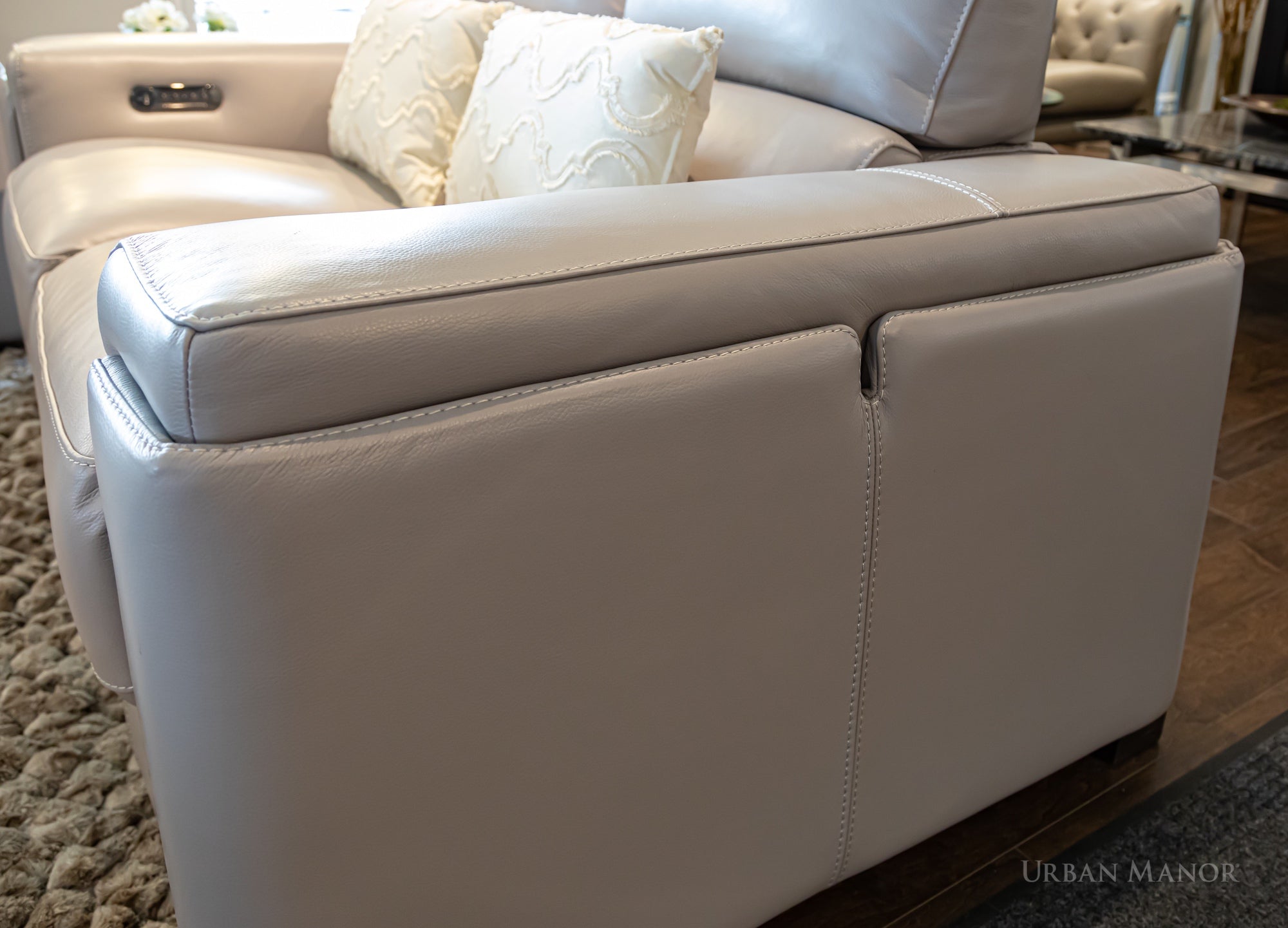 Amari Leather Power Reclining Sofa + Loveseat