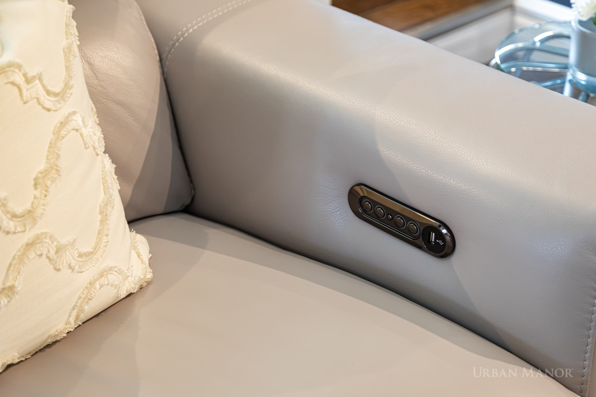 Amari Leather Power Reclining Sofa + Loveseat