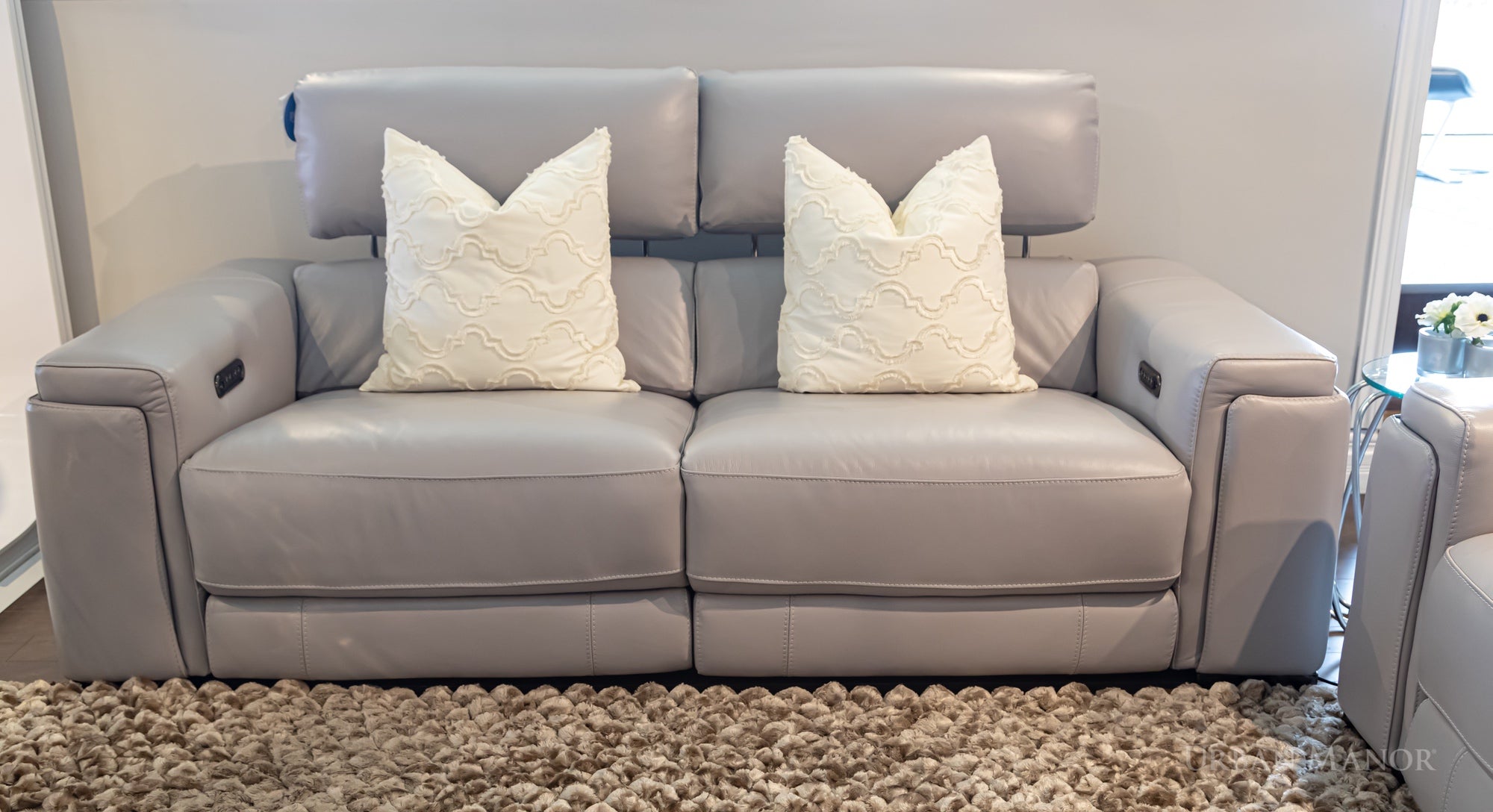 Amari Leather Power Reclining Sofa + Loveseat