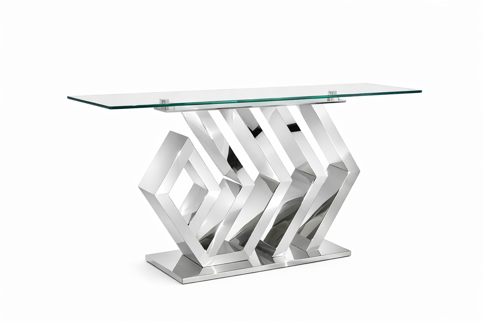 Zig-Zag 55" Glass Console Table