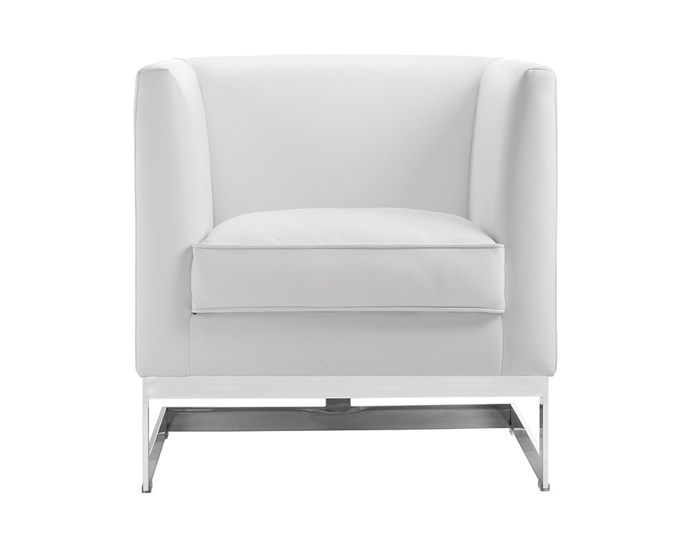 Soho Armchair - Stainless Steel - Cantina White