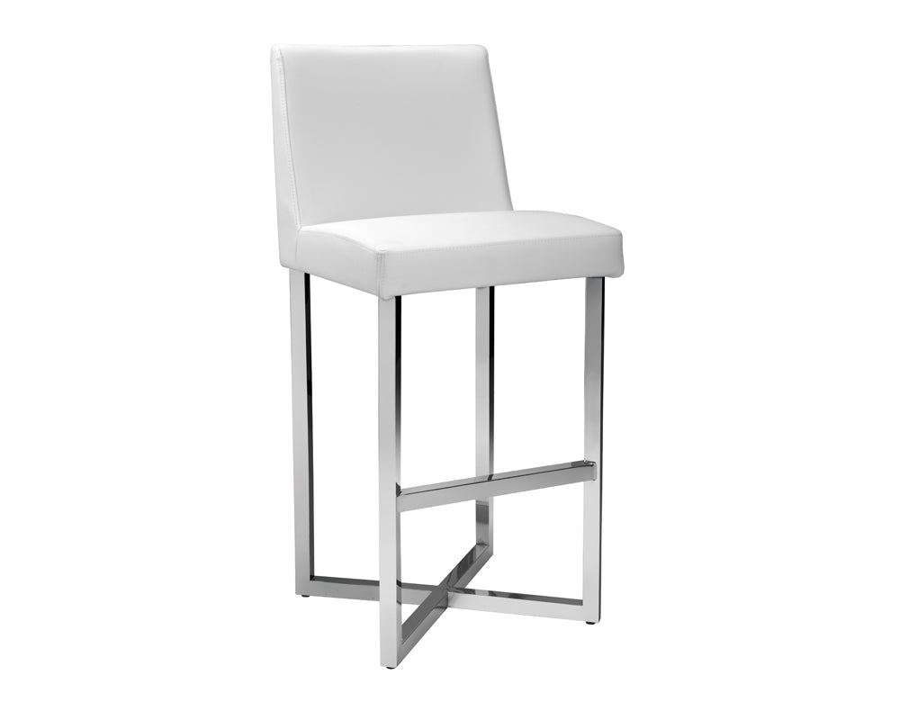 Howard Barstool - Stainless Steel - White