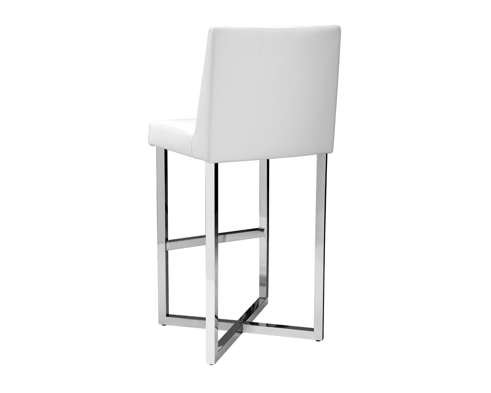 Howard Barstool - Stainless Steel - White