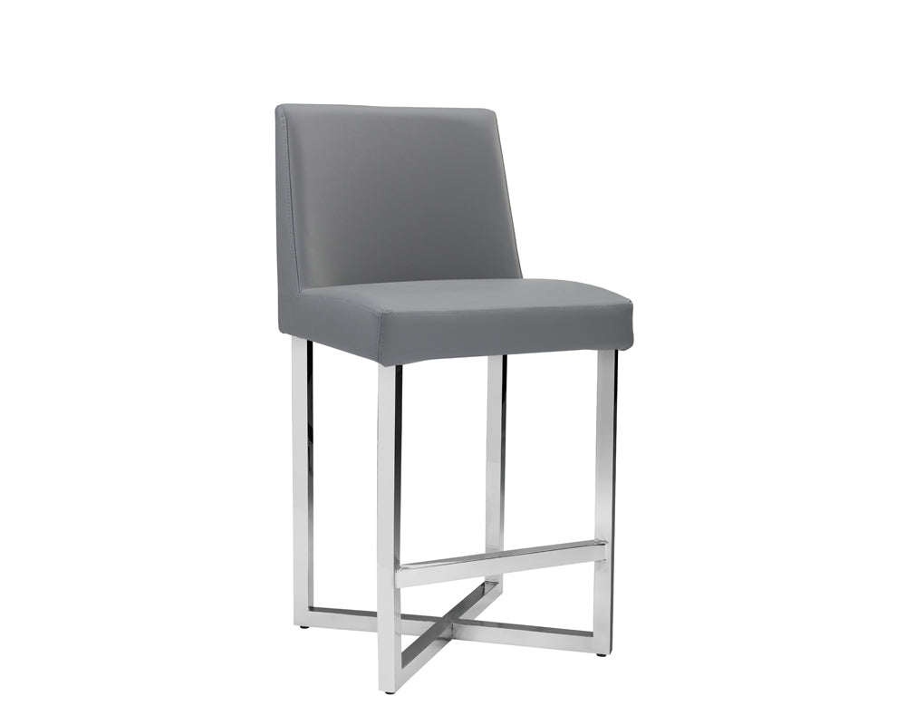 Howard Counter Stool - Stainless Steel - Grey