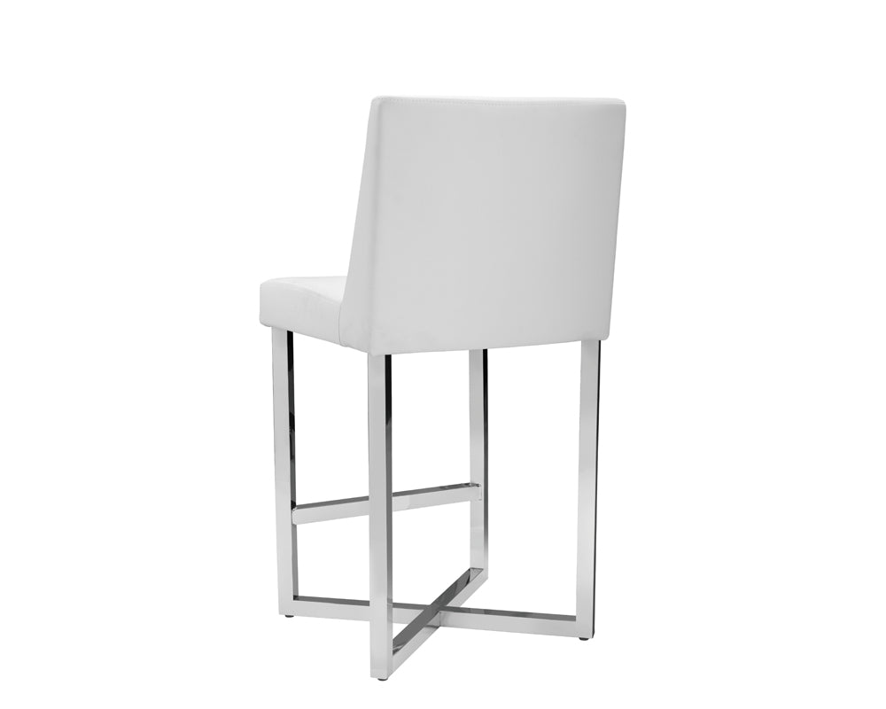 Howard Counter Stool - Stainless Steel - White