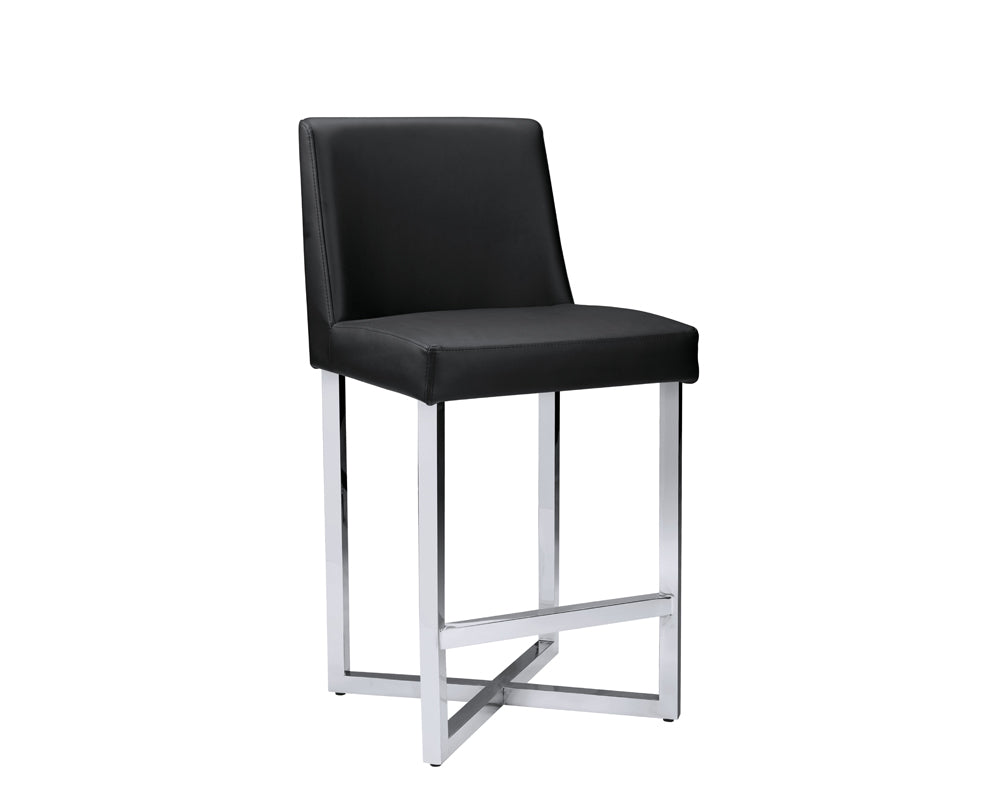 Howard Counter Stool - Stainless Steel - Black