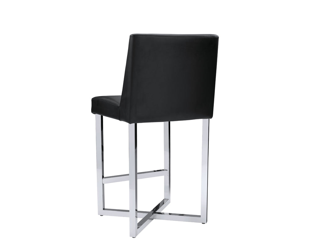 Howard Counter Stool - Stainless Steel - Black
