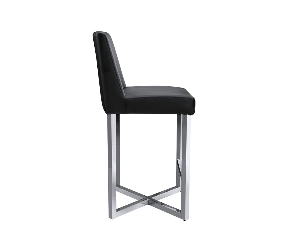 Howard Counter Stool - Stainless Steel - Black