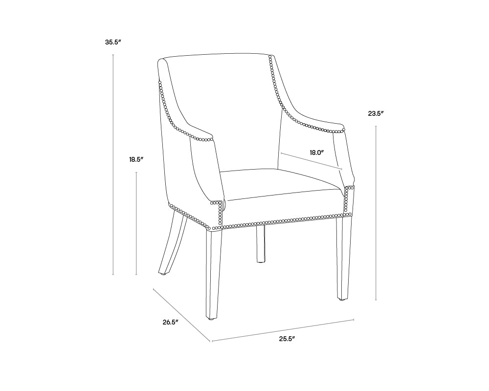 Calabria Dining Armchair - Ash Grey