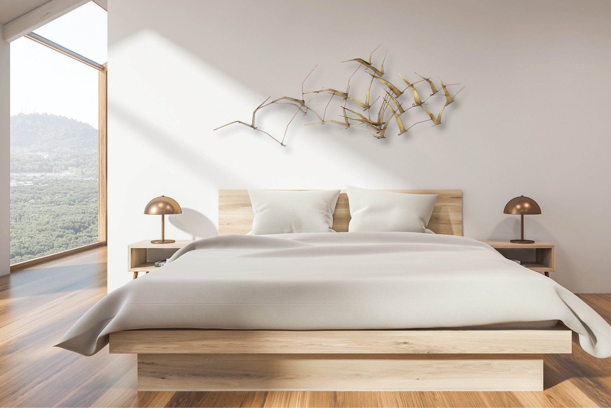 Seagulls ll- Brass Wall Art
