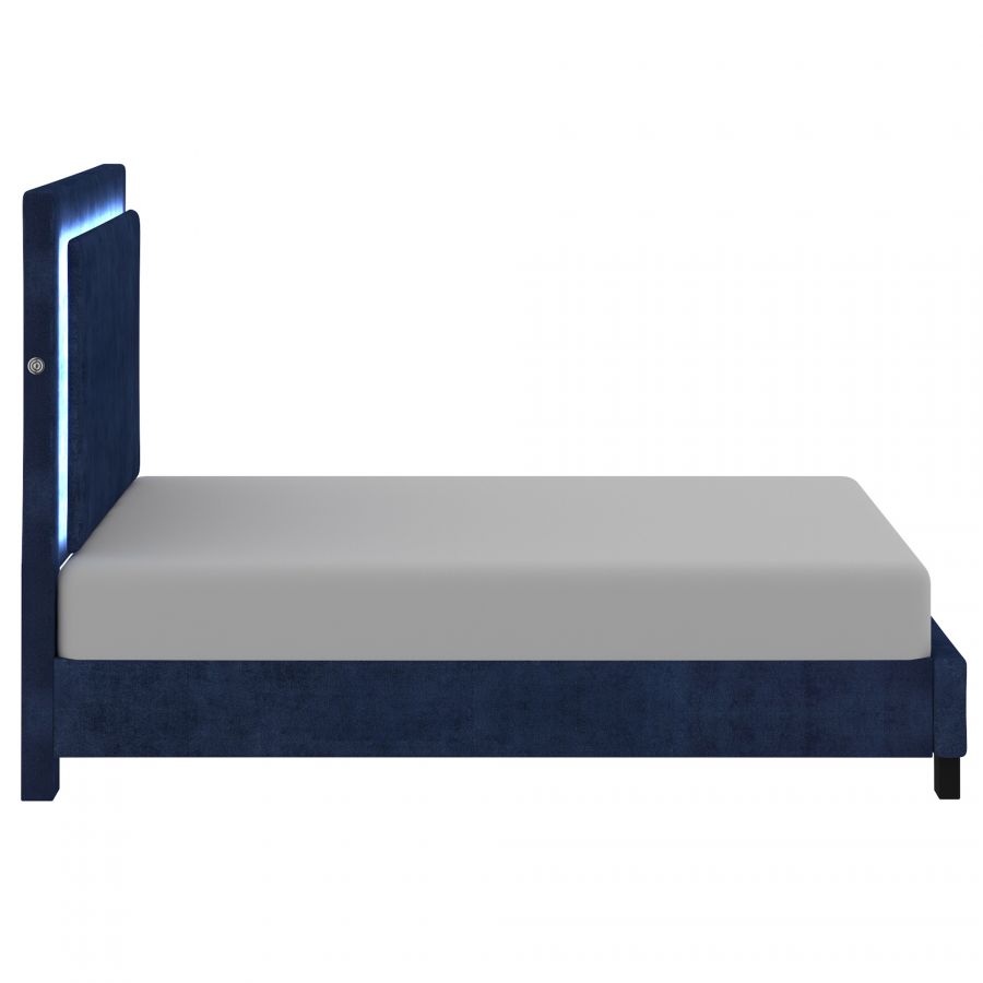 Lumina Blue Queen Platform Bed with Light