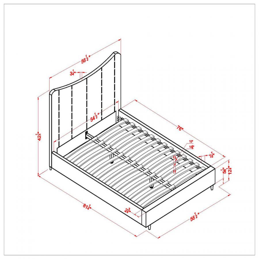 Rimo Grey Double Platform Bed