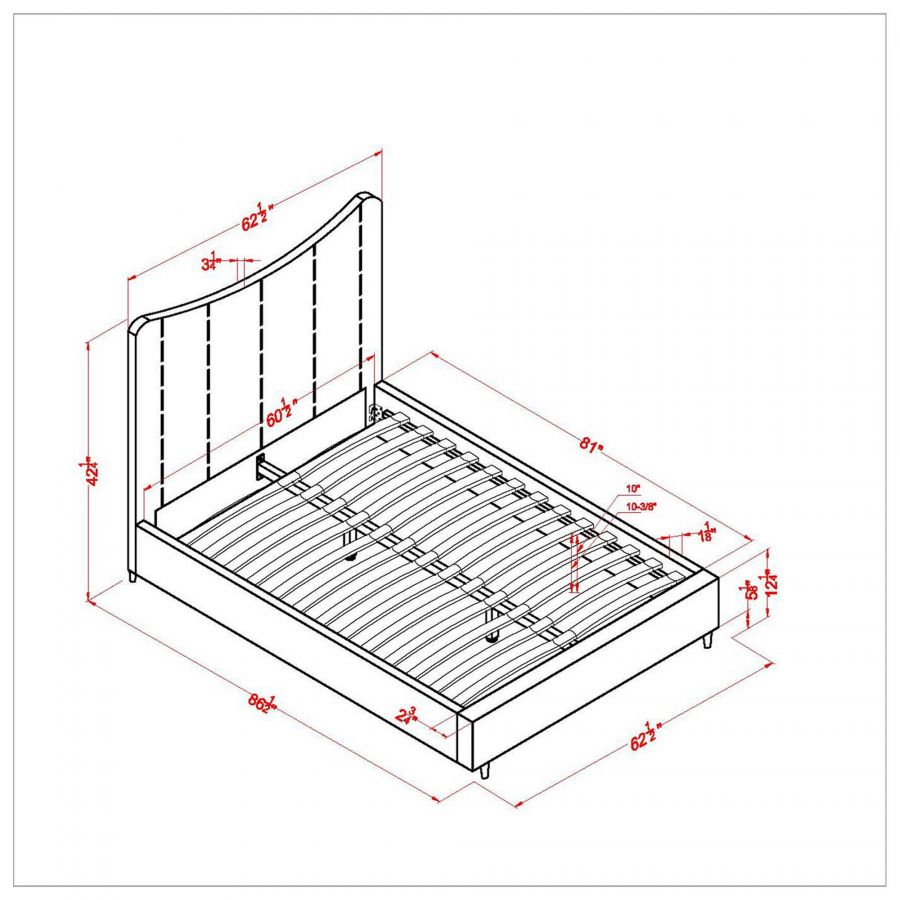 Rimo Grey Queen Platform Bed