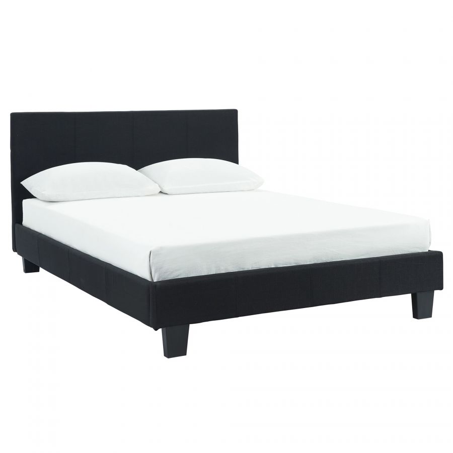 Nevis Black Double Platform Bed