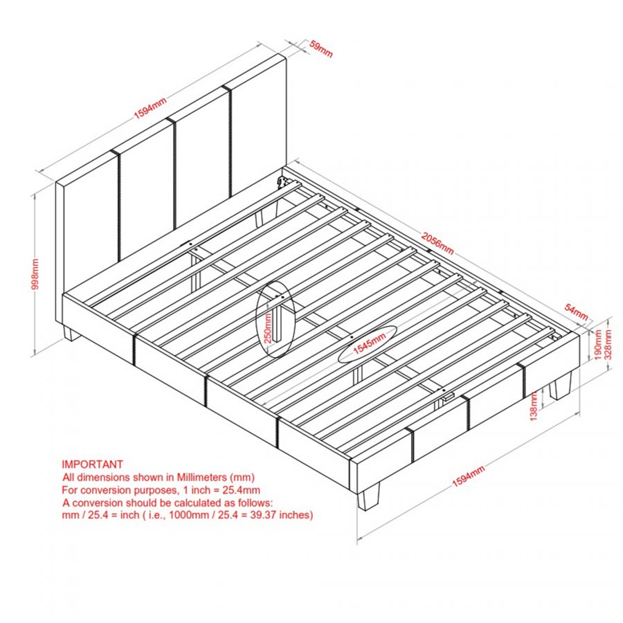 Nevis Black Queen Platform Bed