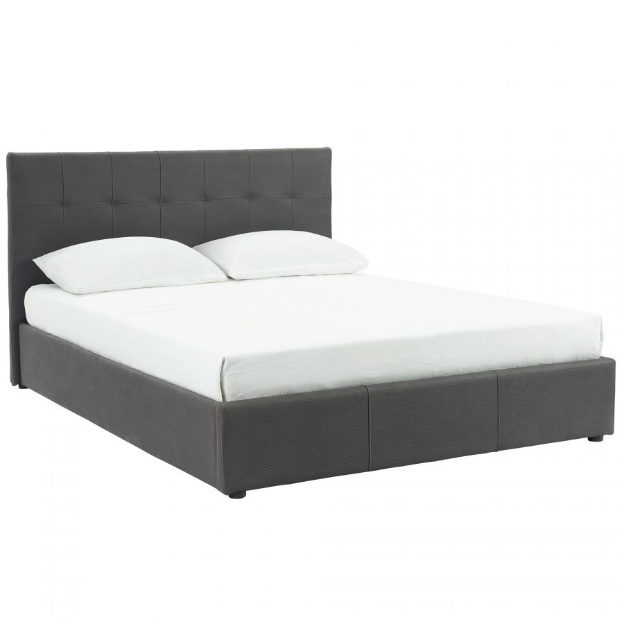 Extara Grey King Platform Storage Bed