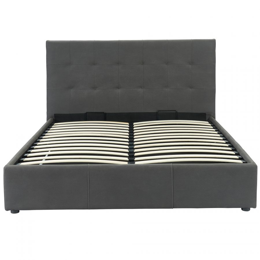 Extara Grey Queen Platform Storage Bed