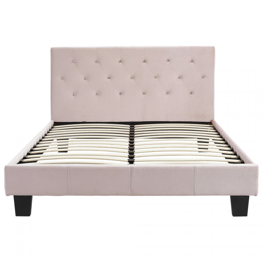 Jazelle Blush Pink Double Platform Bed