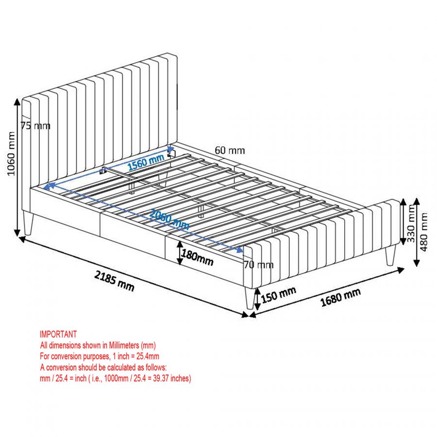 Hannah Charcoal Queen Platform Bed