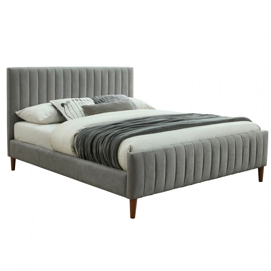 Hannah Light Grey Queen Platform Bed