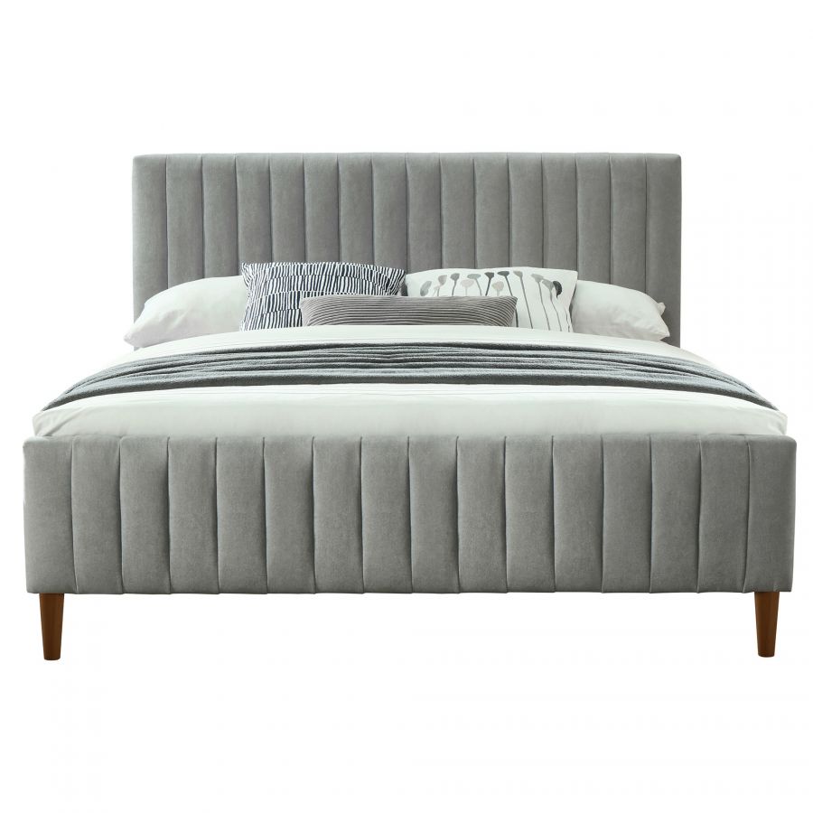 Hannah Light Grey Queen Platform Bed