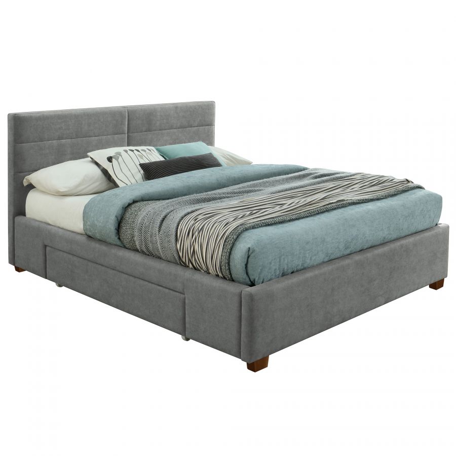 Emilio Light Grey Queen Platform Bed
