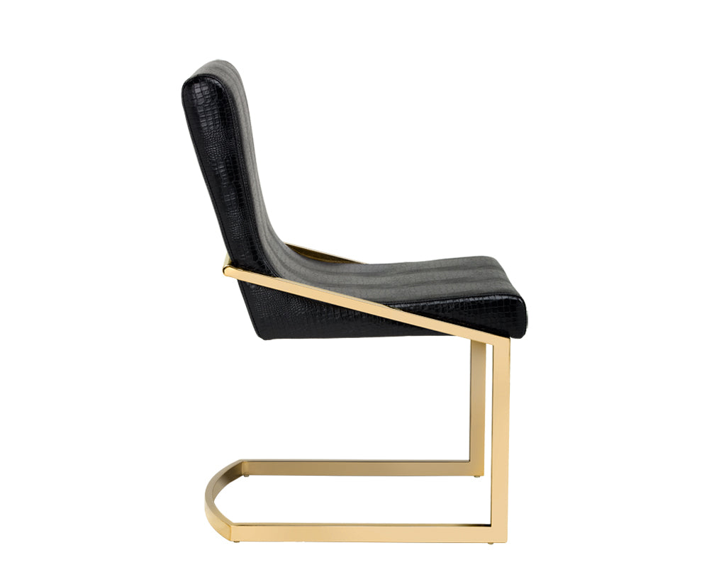Marcelle Dining Chair - Black Croc