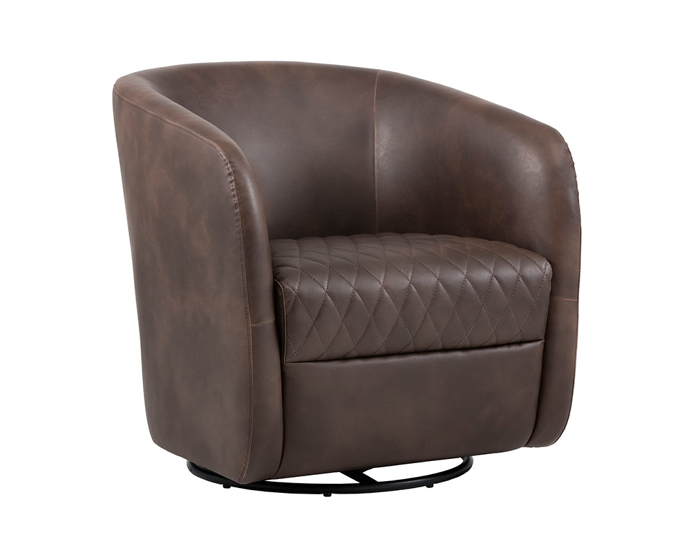 Dax Swivel Lounge Chair - Havana Dark Brown